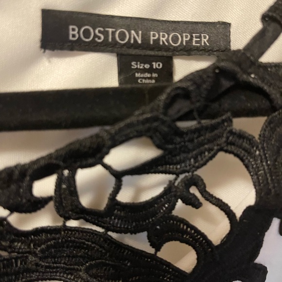 SOLD - Boston Proper Sz 10 Ivory Black Lace Dress NWT - Picture 4 of 5